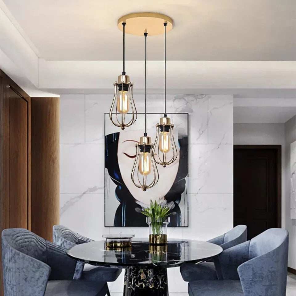 Vintage Metal 3-Hole Round Ceiling Rose for Pendant Lights Chandeliers