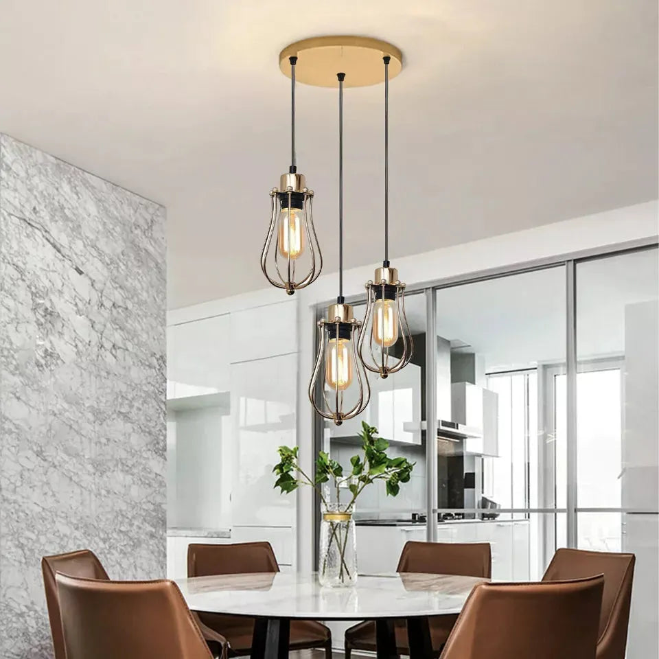 Vintage 3 Hole Metal Ceiling Rose Triple Pendant Light Canopy