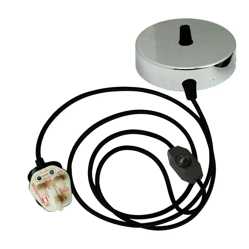 UK Plug-in Pendant Light Kit with Dimmer Switch, Flex Wire for Bedside Desk Lamp
