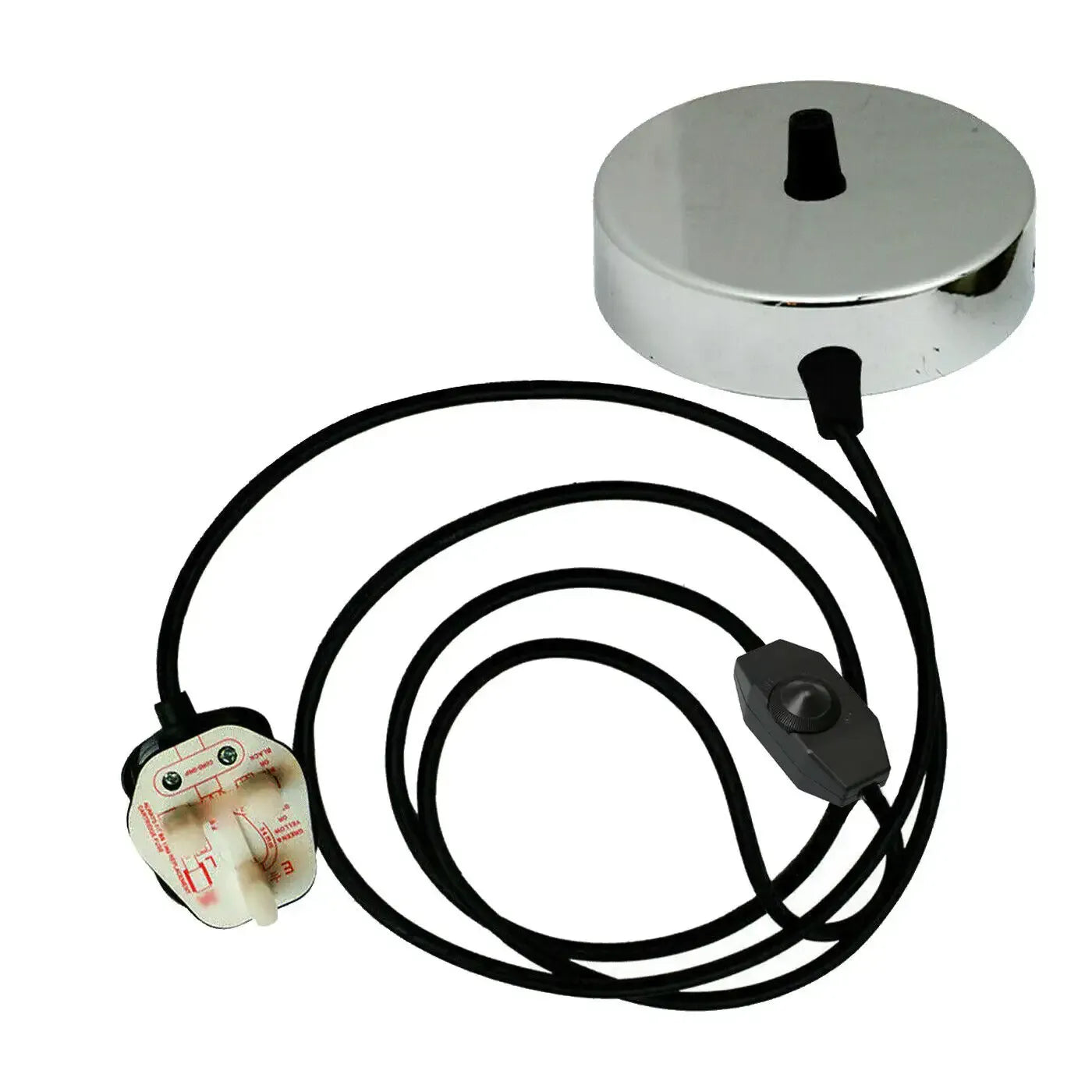 Vintage Satin Nickel Plug-in Pendant Light Kit with Dimmer Switch