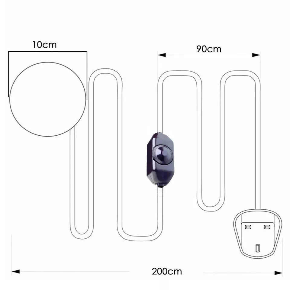 UK Plug-in Pendant Light Kit with Dimmer Switch, Flex Wire for Bedside Desk Lamp