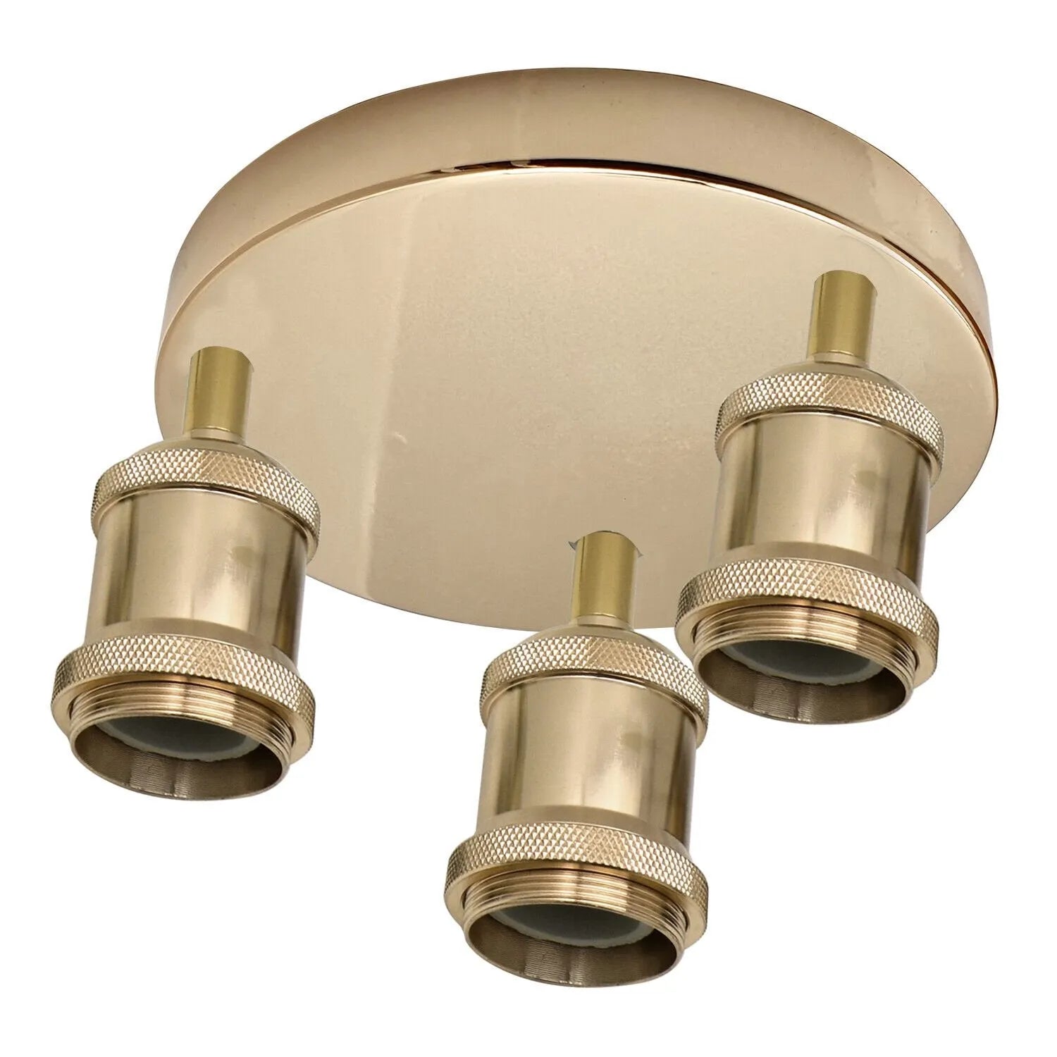 Modern 3-Way Semi-Flush Ceiling Light, French Gold Industrial Edison Style Fixture