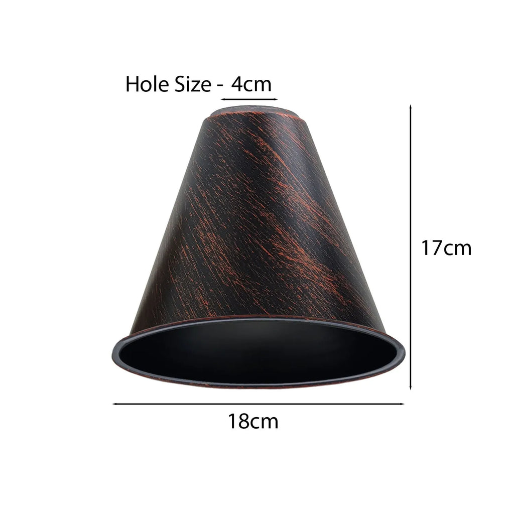 Retro Industrial Metal Cone Light Shade 7 Inch Easy Fit