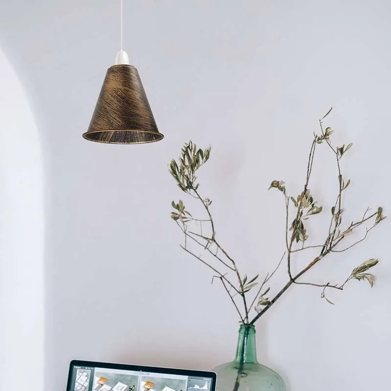 Classic Metal Cone Easy Fit Pendant Light Shade for E27/B22 Sockets