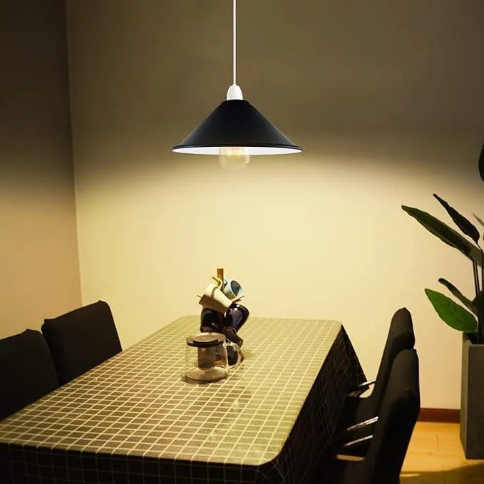 Retro Metal Cone Easy Fit Pendant Light Shade for Ceiling Fixtures