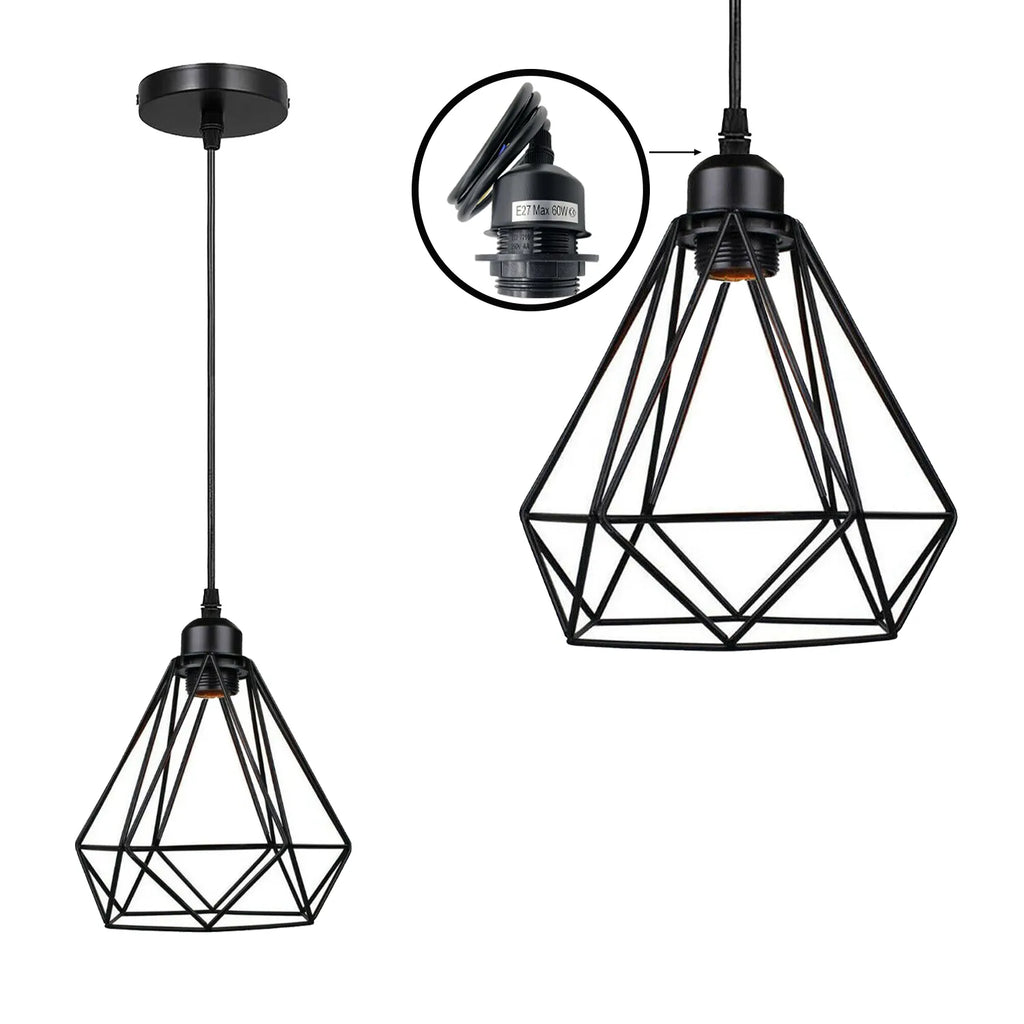 LEDSone Industrial E27 Pendant Hanging Light Fitting with Adjustable Cable