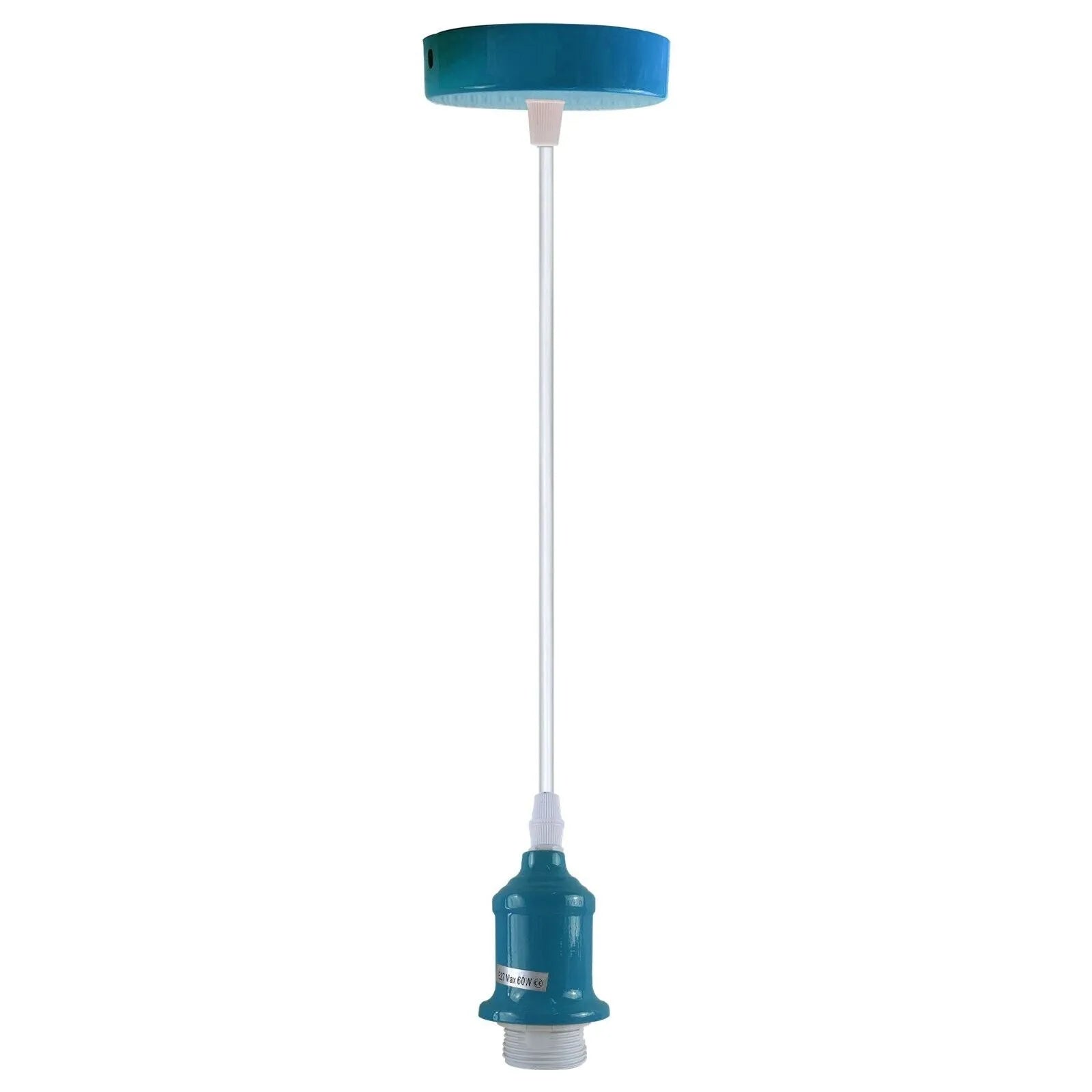 Cyan Blue Pendant Light Fitting E27 Hanging Bulb ~5967