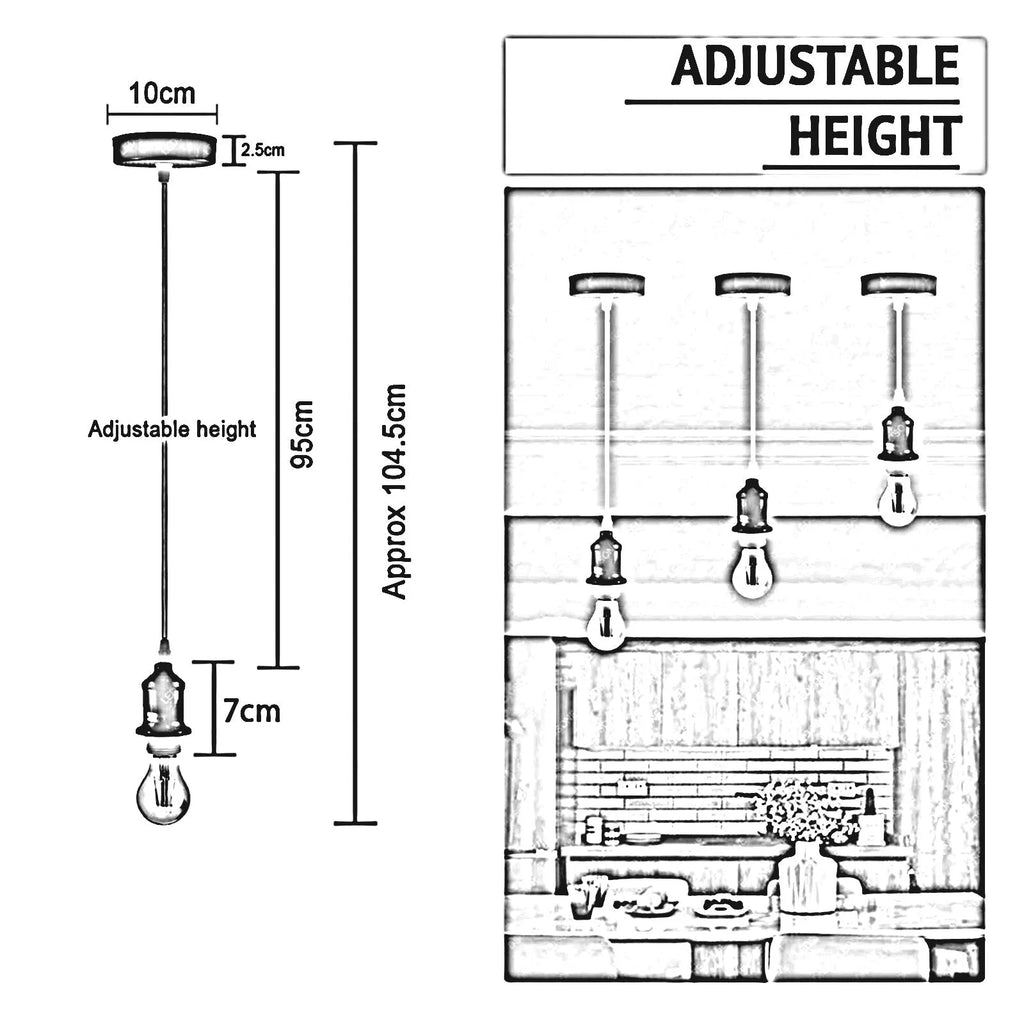 Cyan Blue Pendant Light Fitting E27 Hanging Bulb ~5967