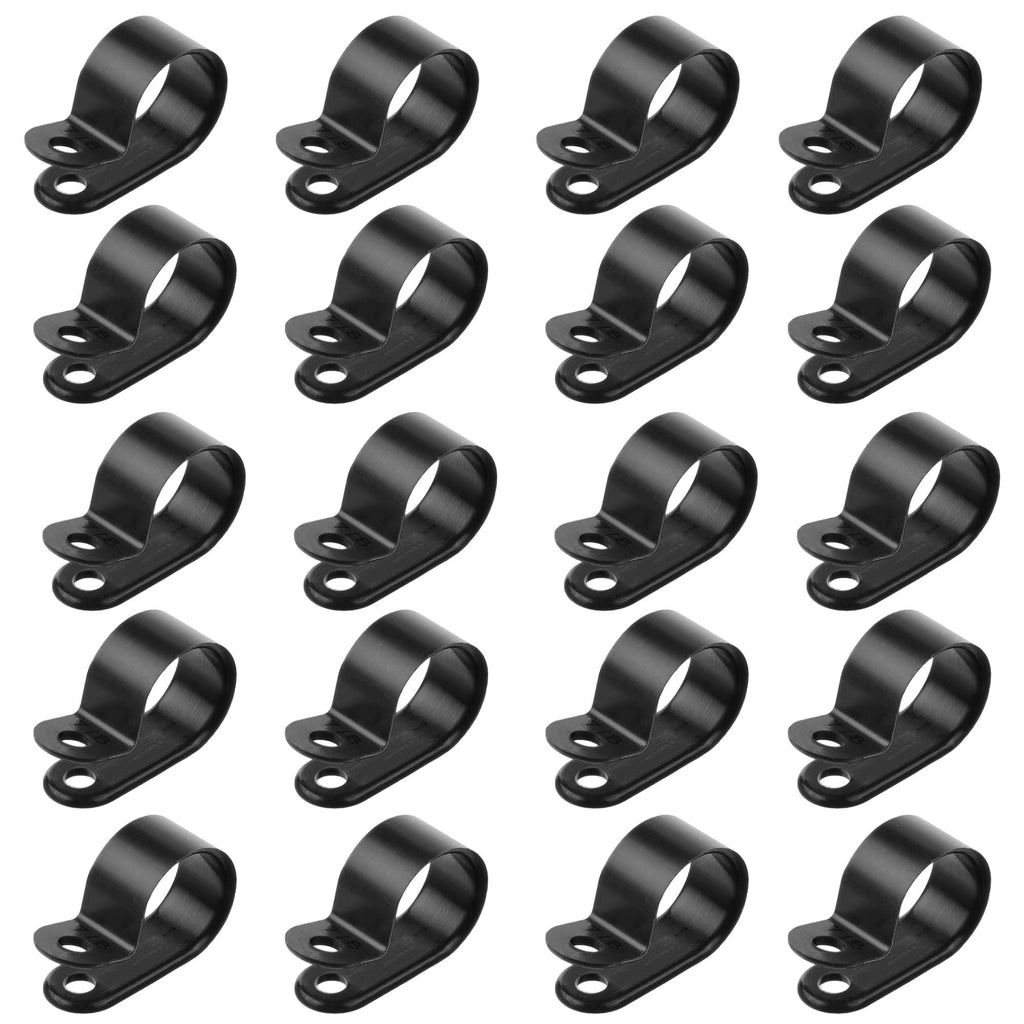 Durable Black Plastic P-Clips: Secure Cable, Conduit and Hose Fasteners