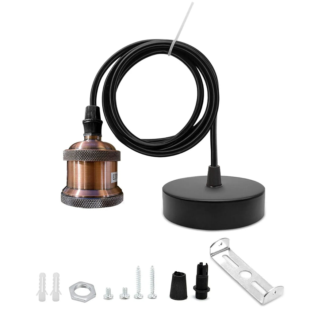 Industrial Metal E27 Lamp holder Ceiling pendant light Fixture ~6038