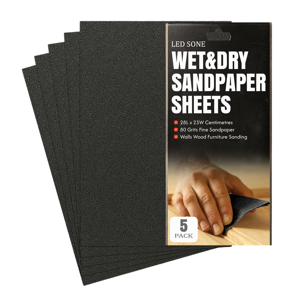 Premium Wet Dry Sandpaper Sheets Assorted Grits 80 100 Durable Flexible Abrasive