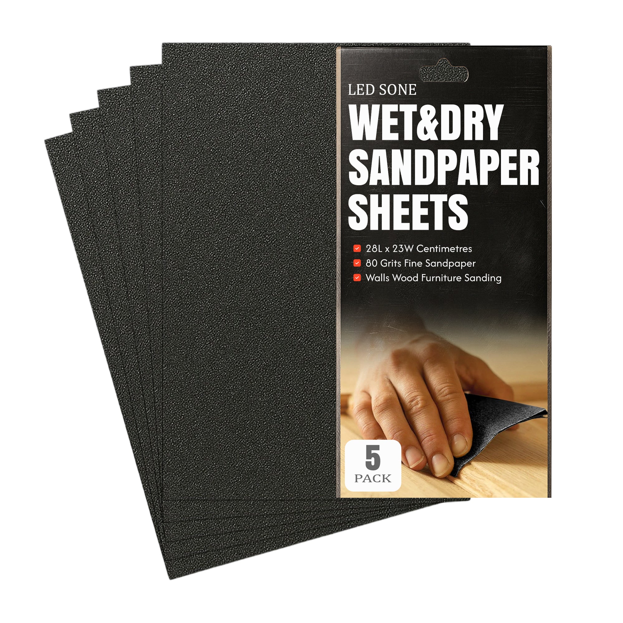 Wet and Dry Sandpaper Sheet Grit 80/100 Assorted sandpaper~ 6052