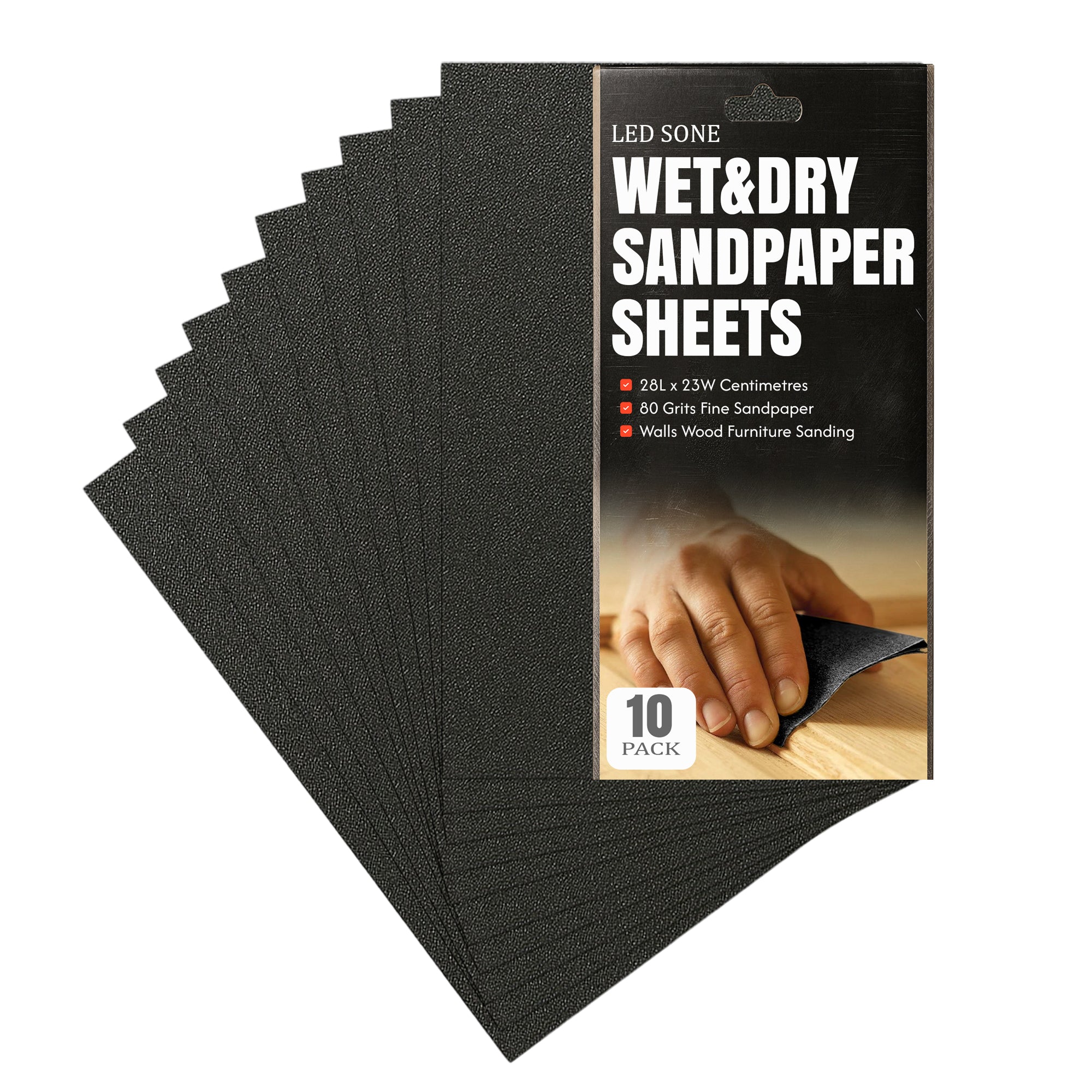 Wet and Dry Sandpaper Sheet Grit 80/100 Assorted sandpaper~ 6052