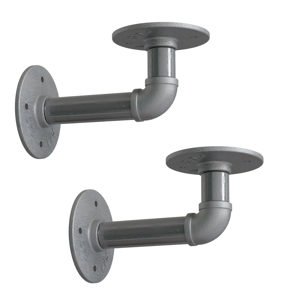 Industrial Pipe Shelf Brackets Rustic Floating Shelves DIY Wall Mount ~6055