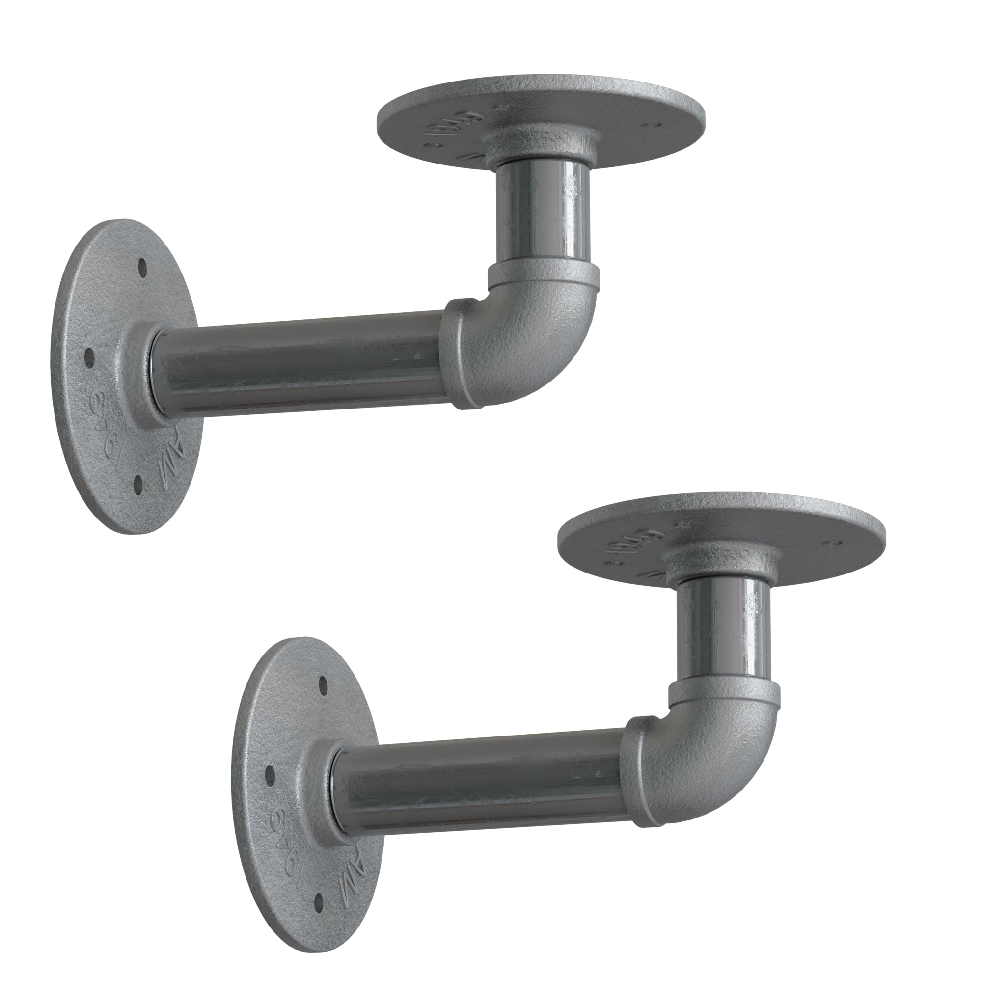 Industrial Pipe Shelf Brackets Rustic Floating Shelves DIY Wall Mount ~6055