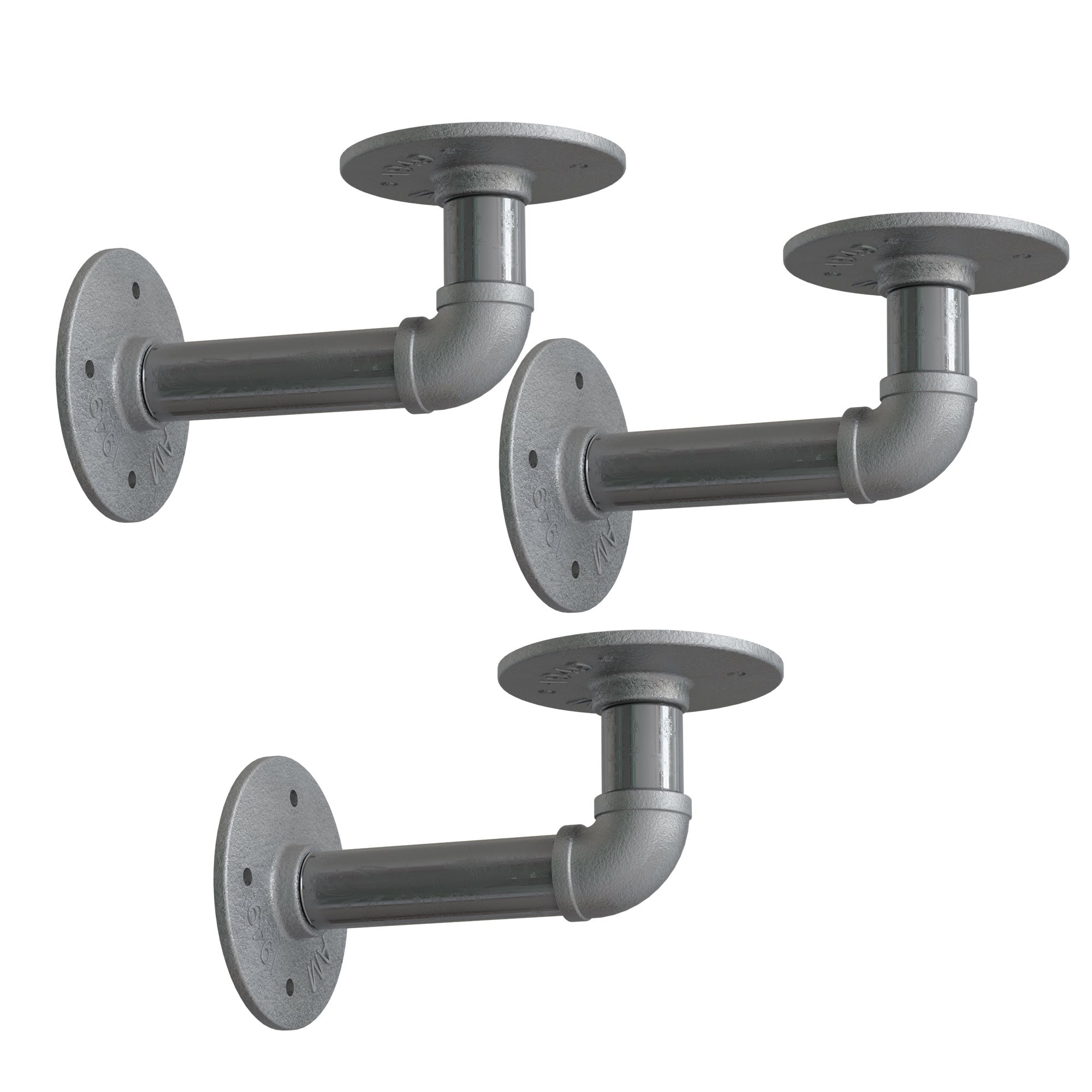 Industrial Pipe Shelf Brackets Rustic Floating Shelves DIY Wall Mount ~6055