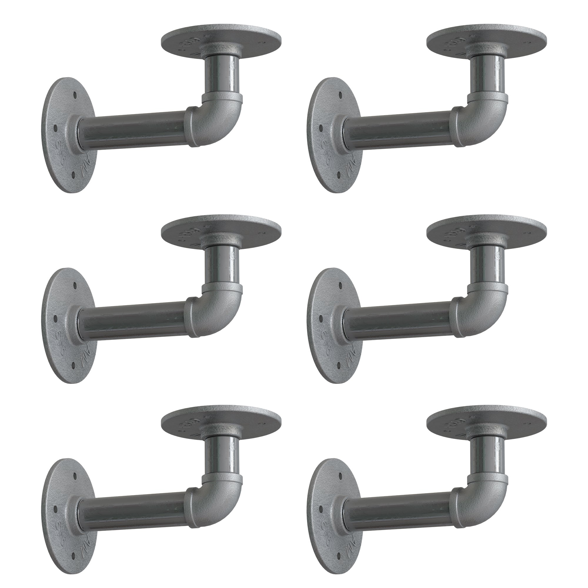 Industrial Pipe Shelf Brackets Rustic Floating Shelves DIY Wall Mount ~6055