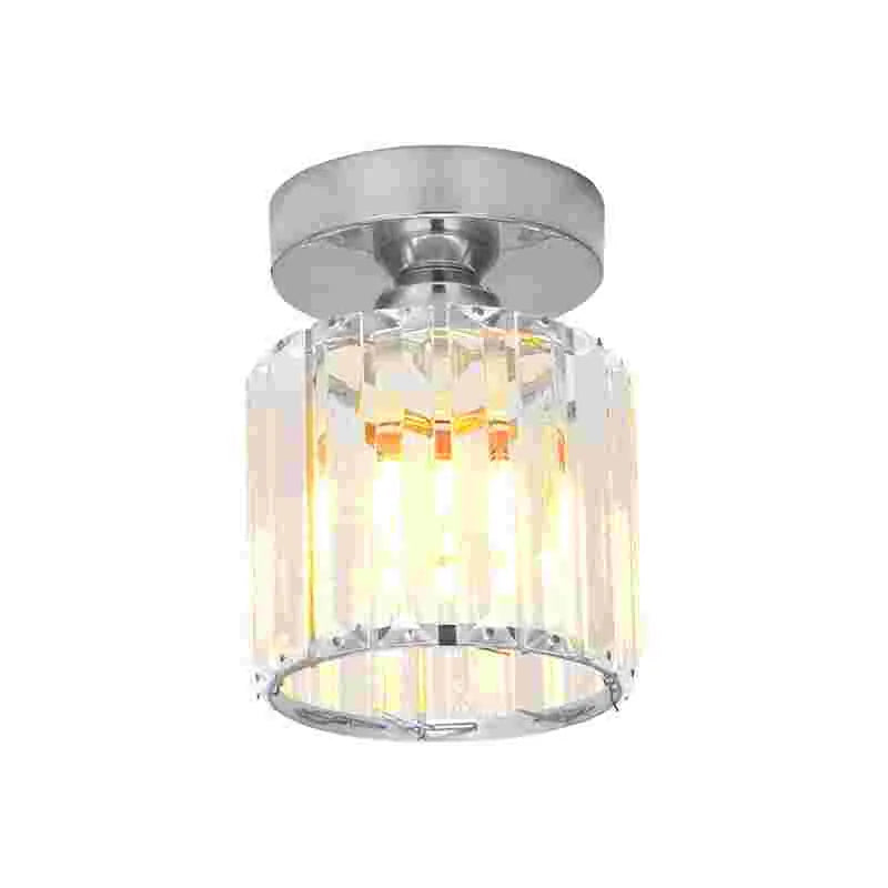 Elegant Art Deco Brass Clear Glass Semi-Flush E27 Ceiling Light Fixture