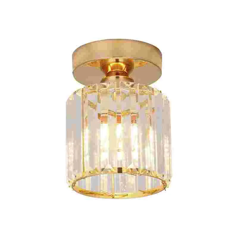 Art Deco plafondlamp Brass Messing Met Helder Glas E27 ~6061