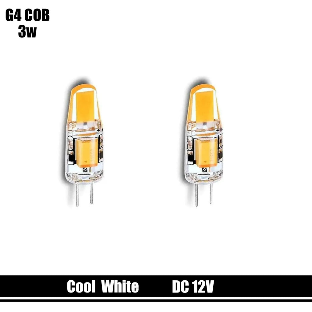 G4 COB LED Bulb 12V 3W Cool White Halogen Replacement Non-Dimmable Lamp