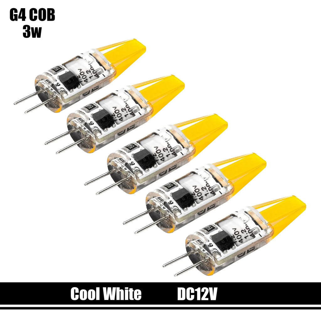 G4 COB LED Bulb 12V 3W Cool White Halogen Replacement Non-Dimmable Lamp