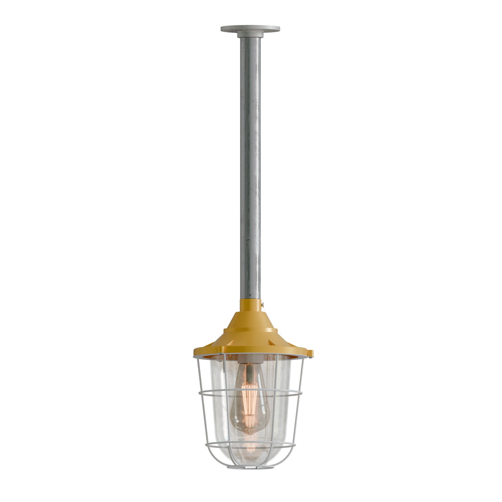 Industrial Fisherman Caged Conduit Pipe Pendant Light Kit - Entry Lantern Style