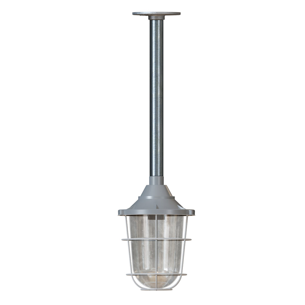 Industrial Fisherman Caged Conduit Pipe Pendant Light Kit - Entry Lantern Style