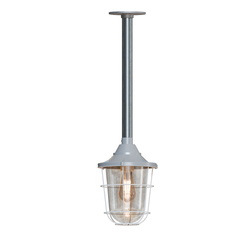Industrial Fisherman Caged Conduit Pipe Pendant Light Kit - Entry Lantern Style
