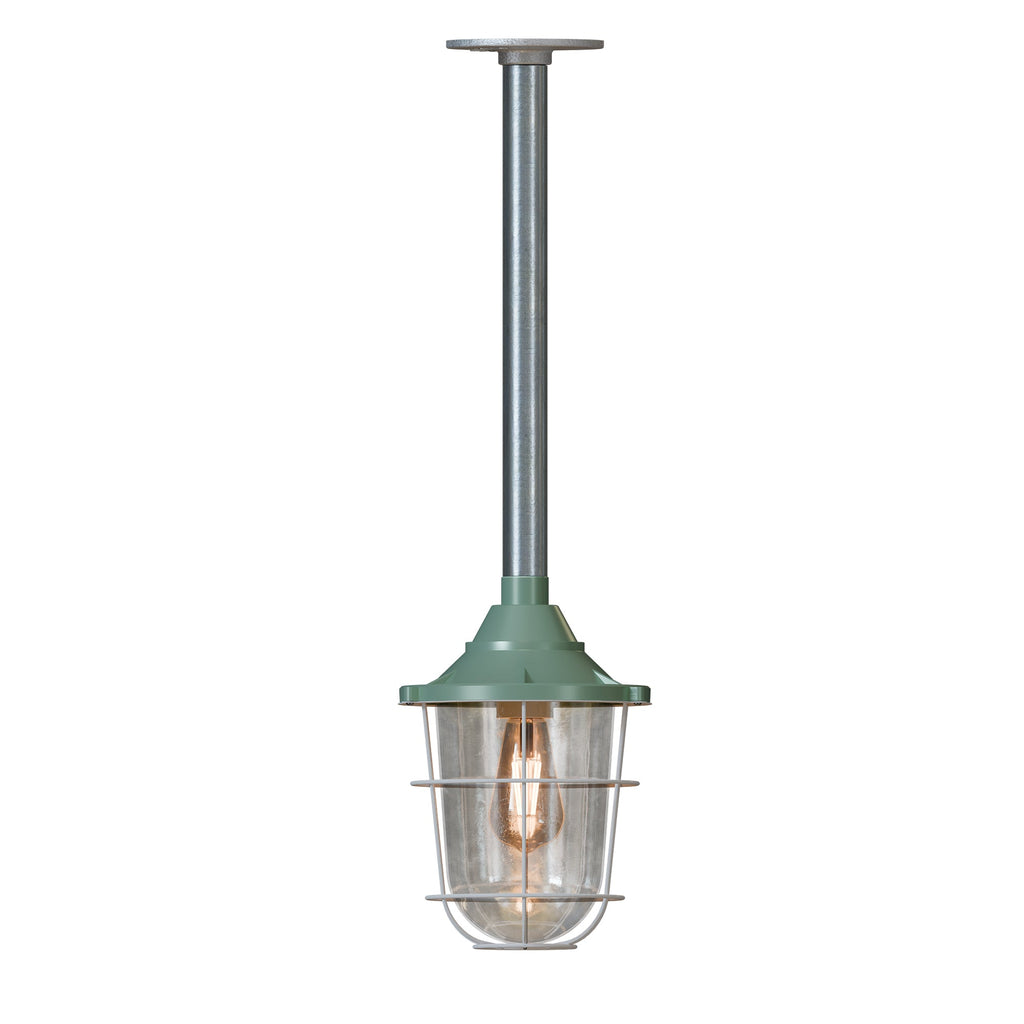 Industrial Fisherman Caged Conduit Pipe Pendant Light Kit - Entry Lantern Style