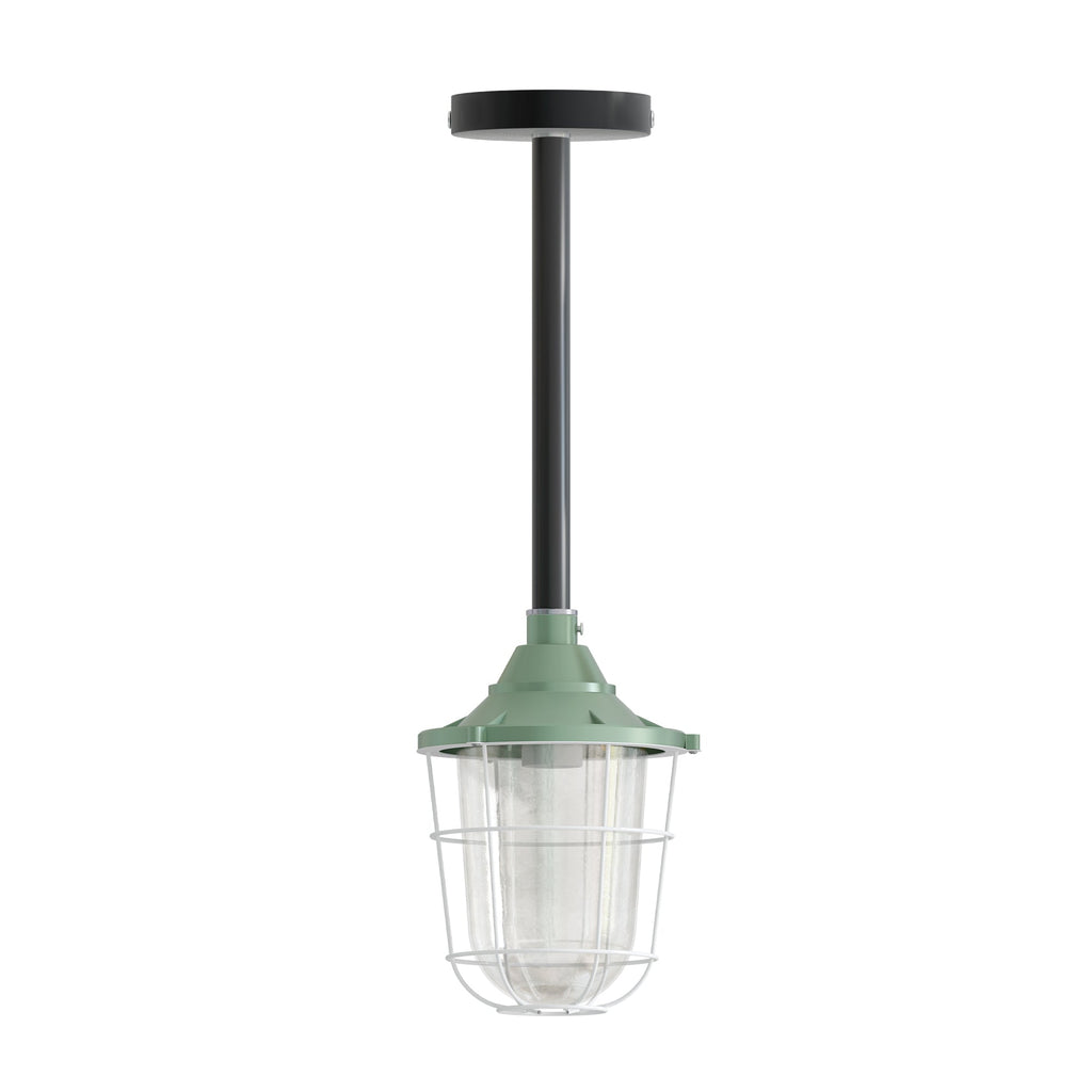 Industrial Conduit Pipe Ceiling Pendant Light Kit with Fisherman Cage Shade