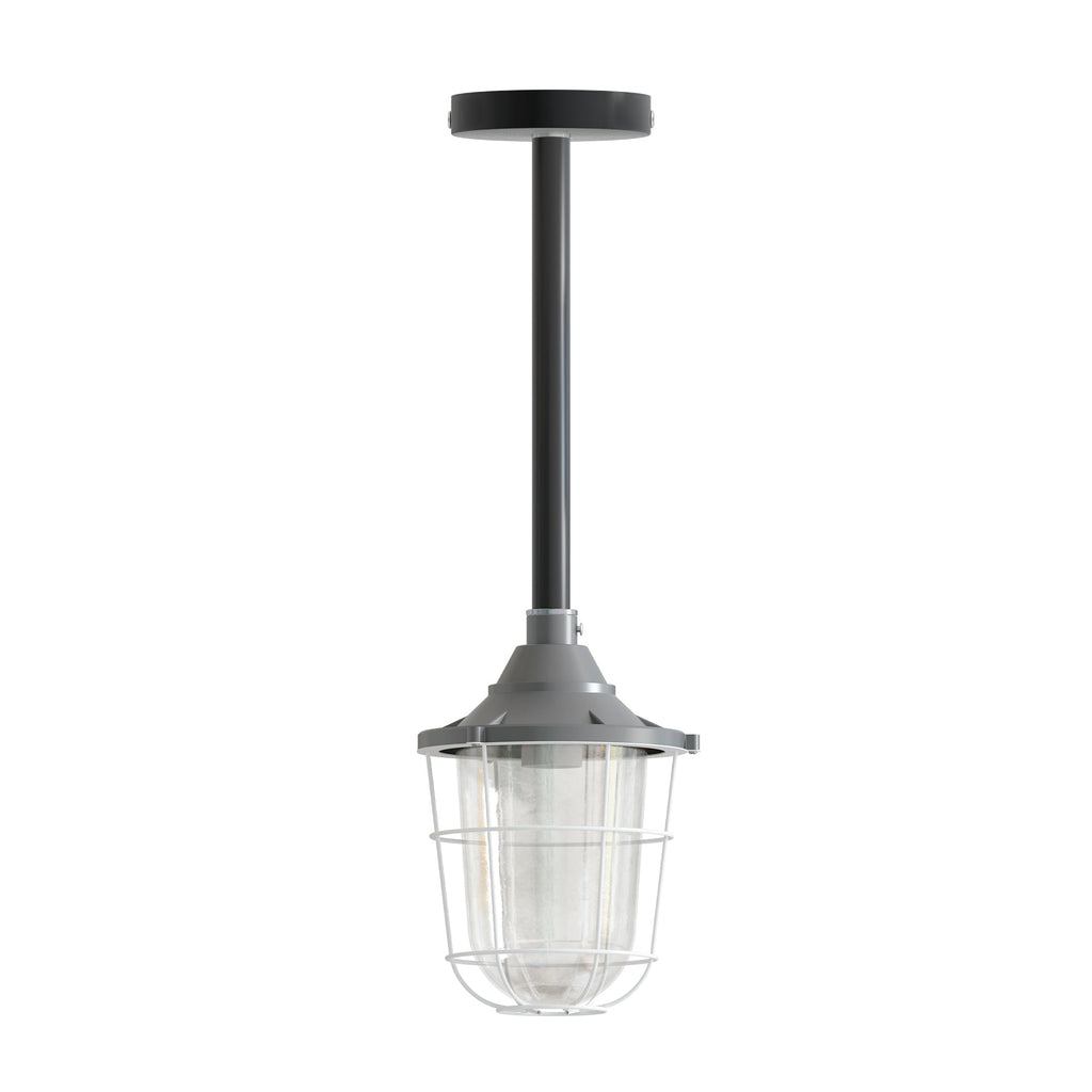 Industrial Conduit Pipe Ceiling Pendant Light Kit with Fisherman Cage Shade