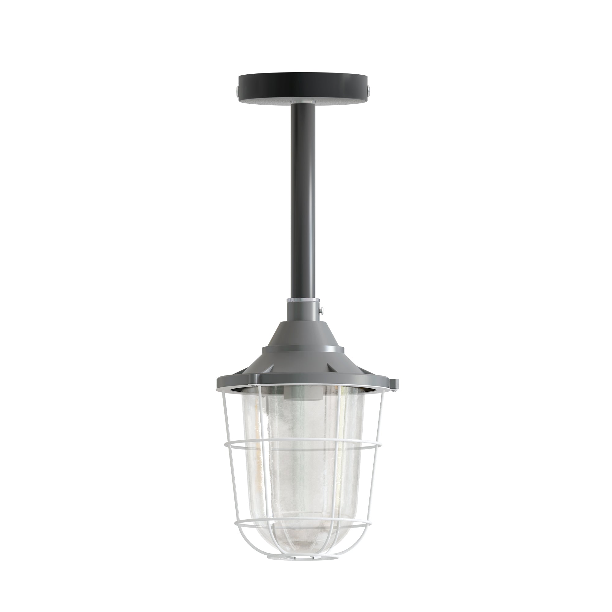 Industrial Conduit pipe ceiling pendant light kit with Fisherman Cage ~ 6114