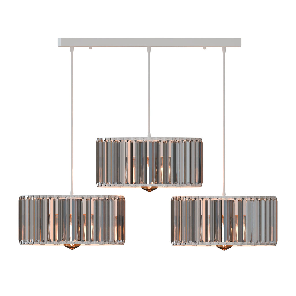 Modern Adjustable 3-Light Crystal Shade Pendant Chandelier~6125