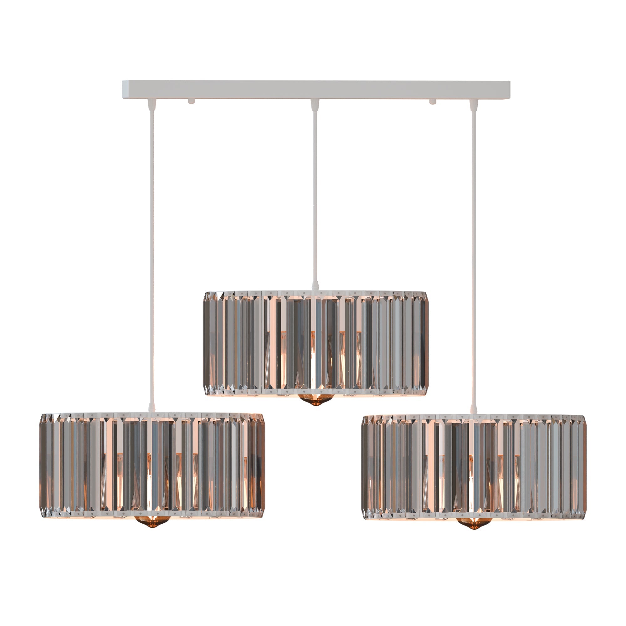 Modern Adjustable 3-Light Crystal Shade Pendant Chandelier~6125