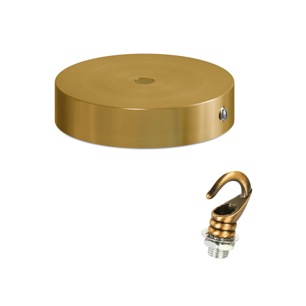 Yellow Brass Ceiling Rose With Hook Pendant Light Fitting~6124