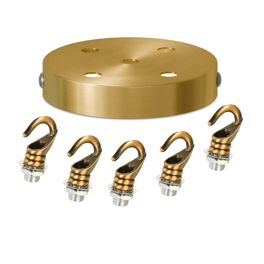 Yellow Brass Metal Ceiling Rose Hook Plate for Pendant Light Fixtures
