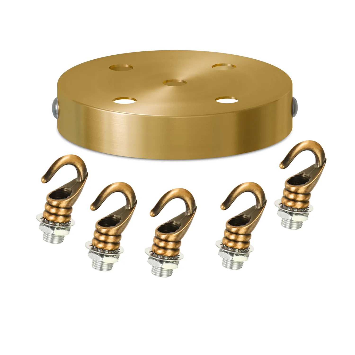 Yellow Brass Ceiling Rose With Hook Pendant Light Fitting~6124