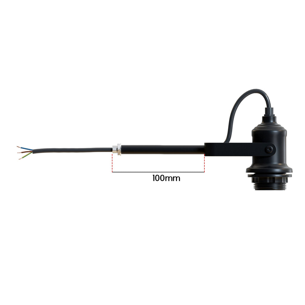 Industrial Black Metal Wall Sconce, 180° Rotatable E27 Socket Fixture