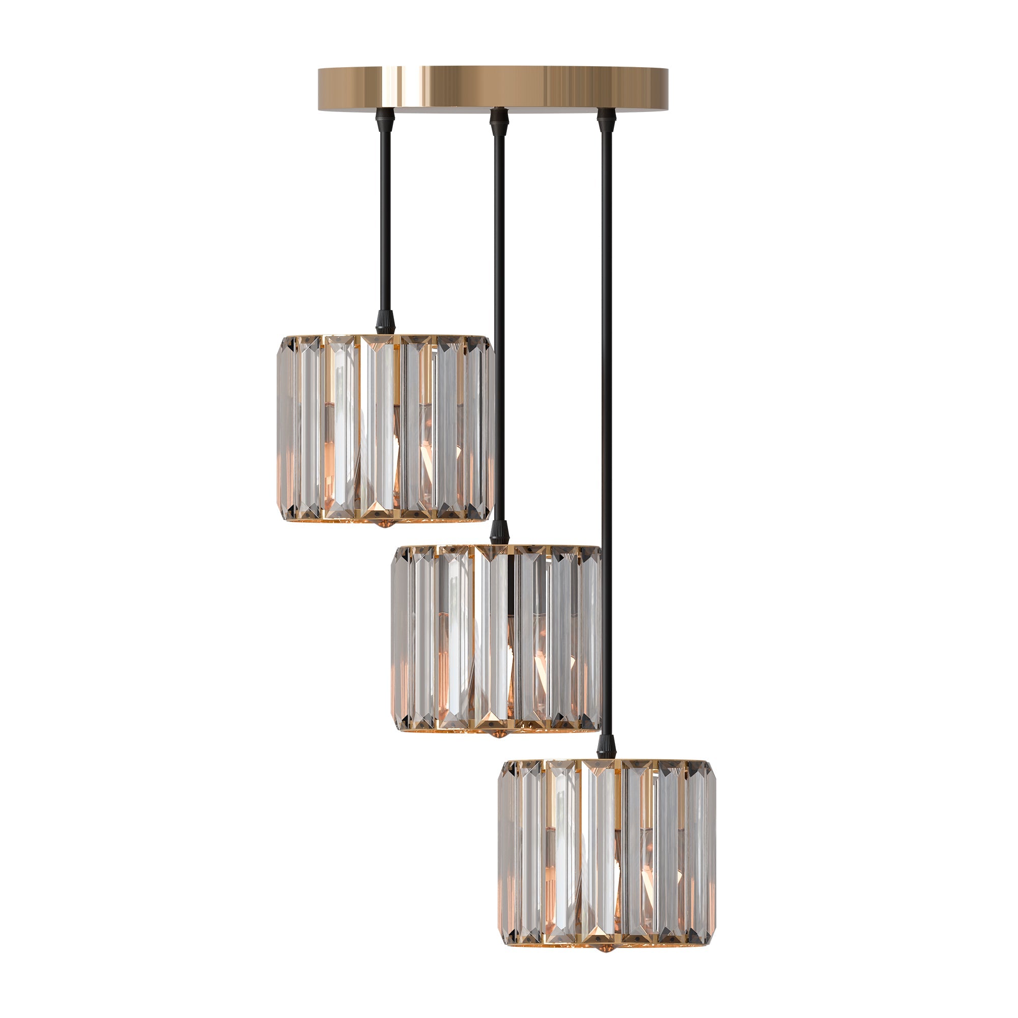 Modern Crystal 3 Head Pendant Light Indoor Entrance Dining Room ~6131