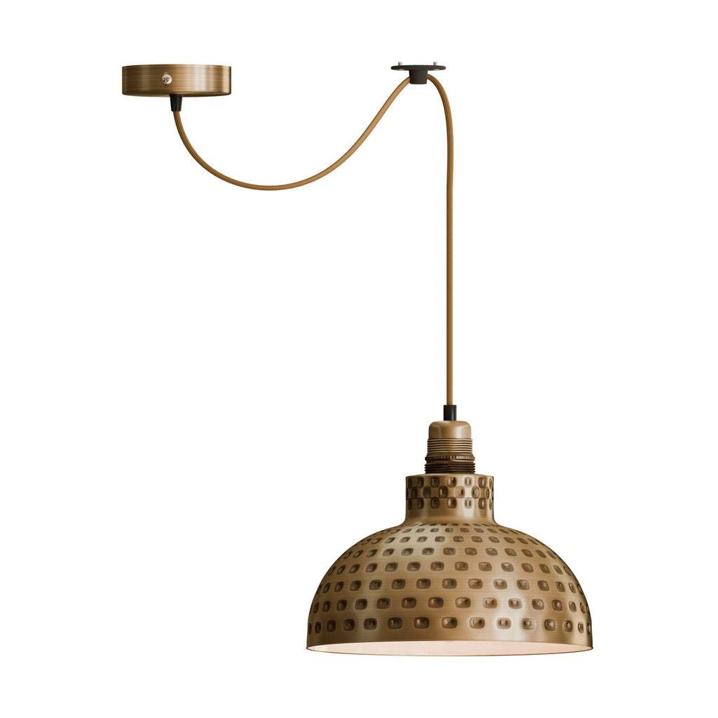 Industrial Dome Hammered Metal Shade E27 Ceiling Pendant Light Fixture