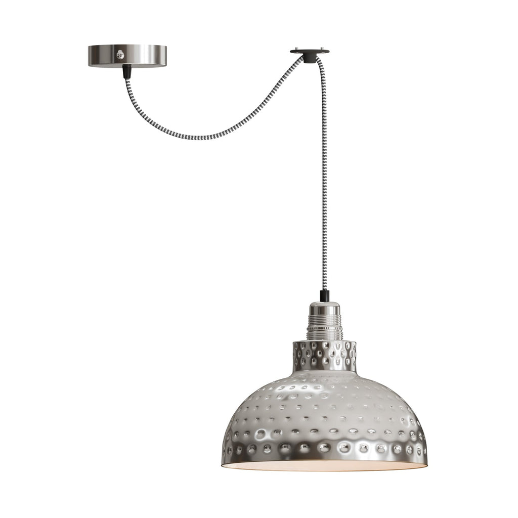 Industrial Dome Hammered Metal Shade E27 Ceiling Pendant Light Fixture