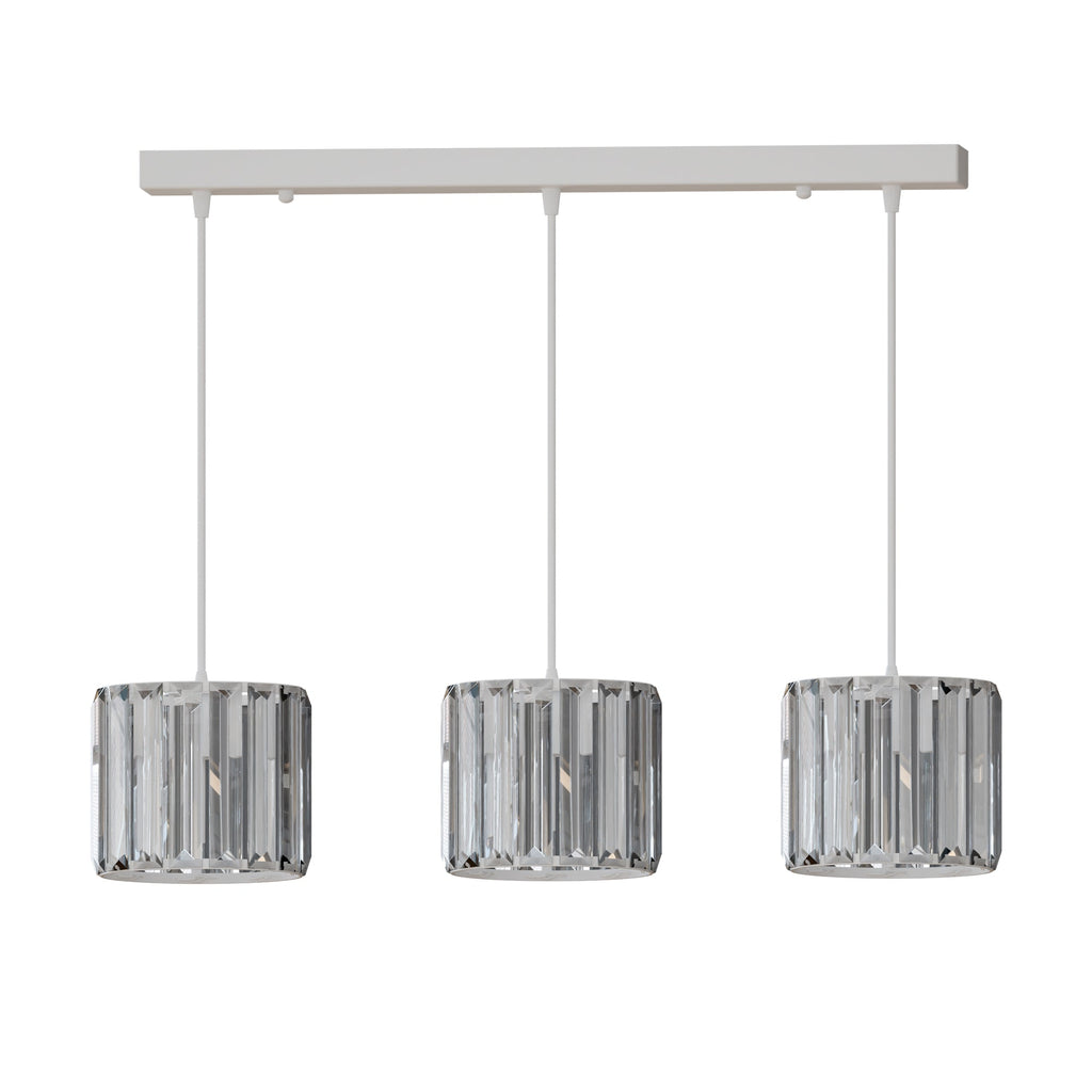 Modern Adjustable 3-Light Crystal Shade Pendant Chandelier for Elegant Home Decor