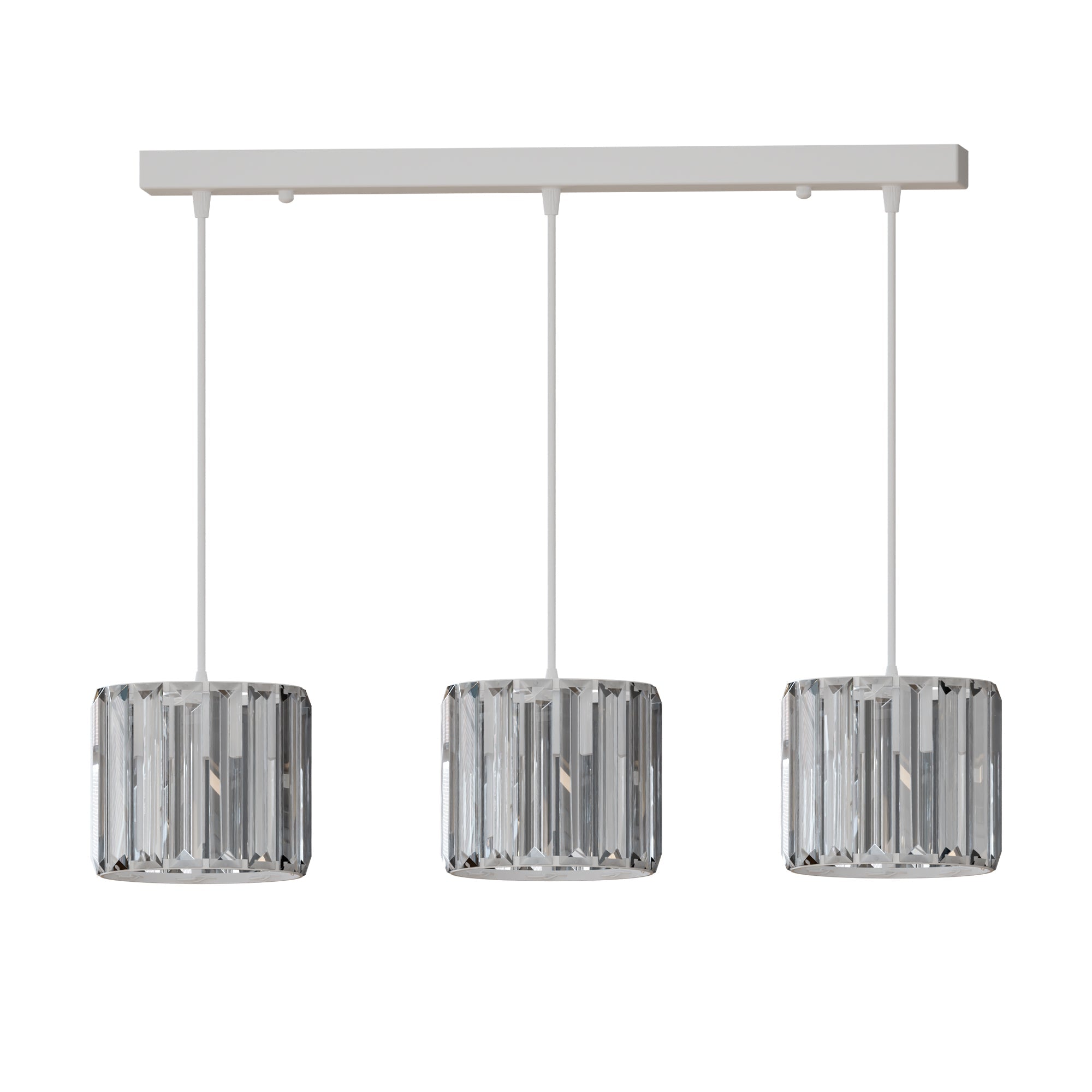 Modern Adjustable 3-Light Crystal Shade Pendant Chandelier ~ 6137