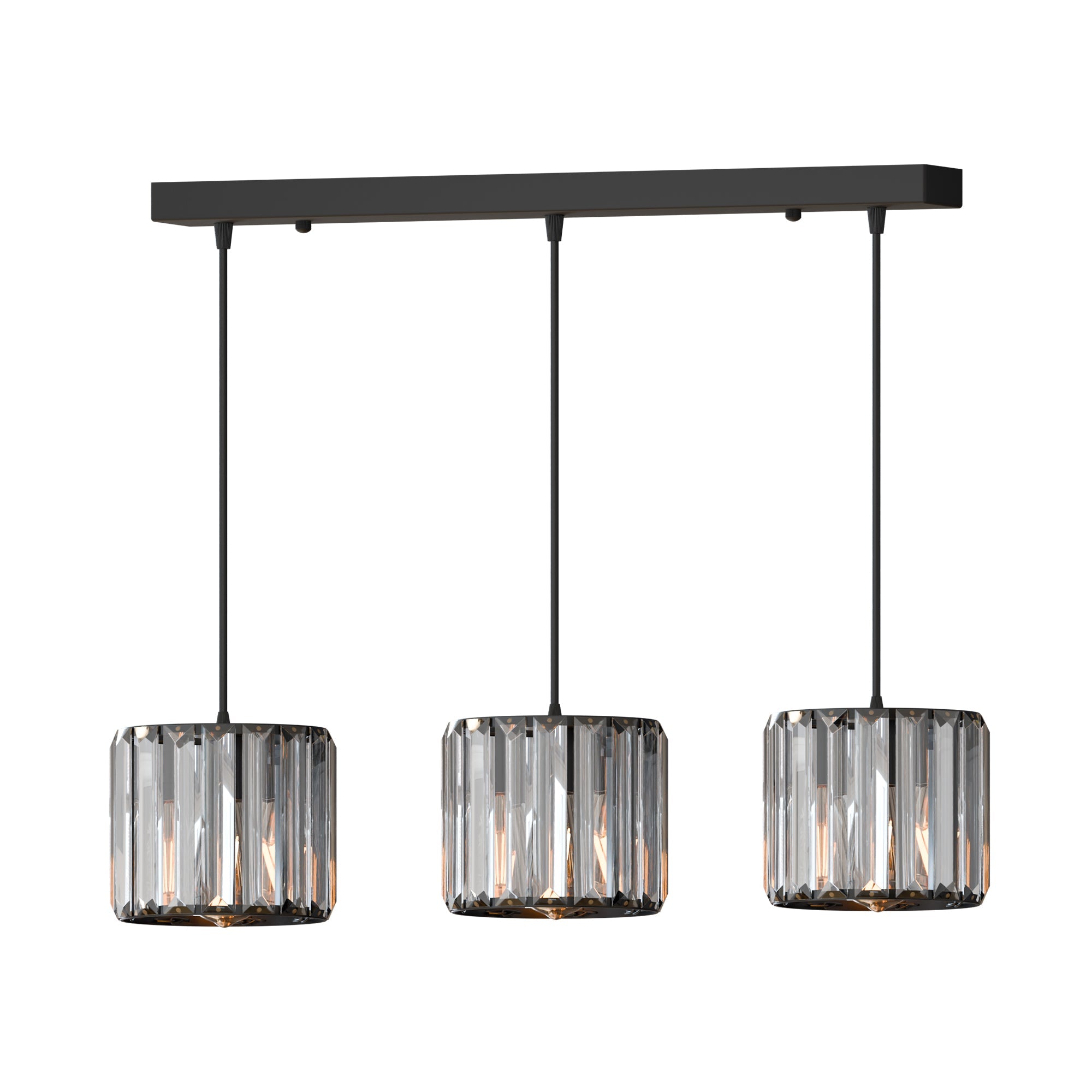 Modern Adjustable 3-Light Crystal Shade Pendant Chandelier ~ 6137