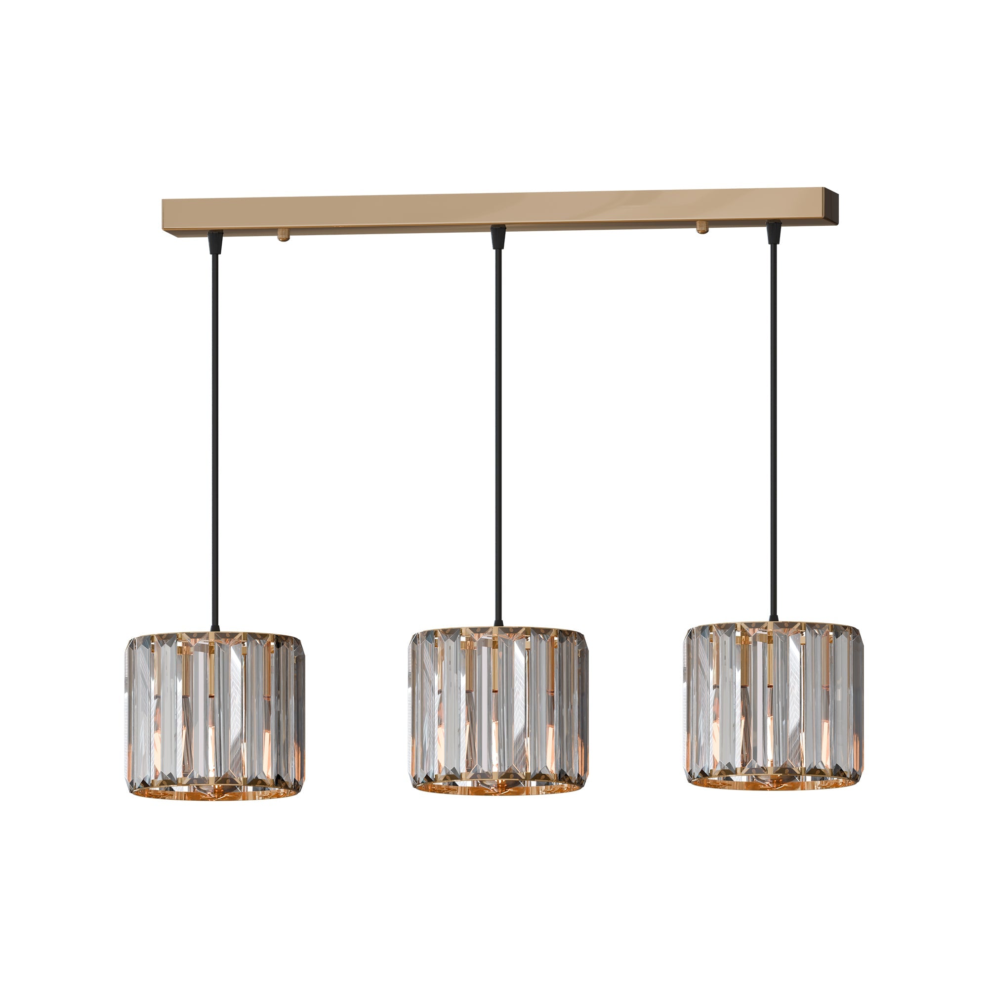 Modern Adjustable 3-Light Crystal Shade Pendant Chandelier ~ 6137