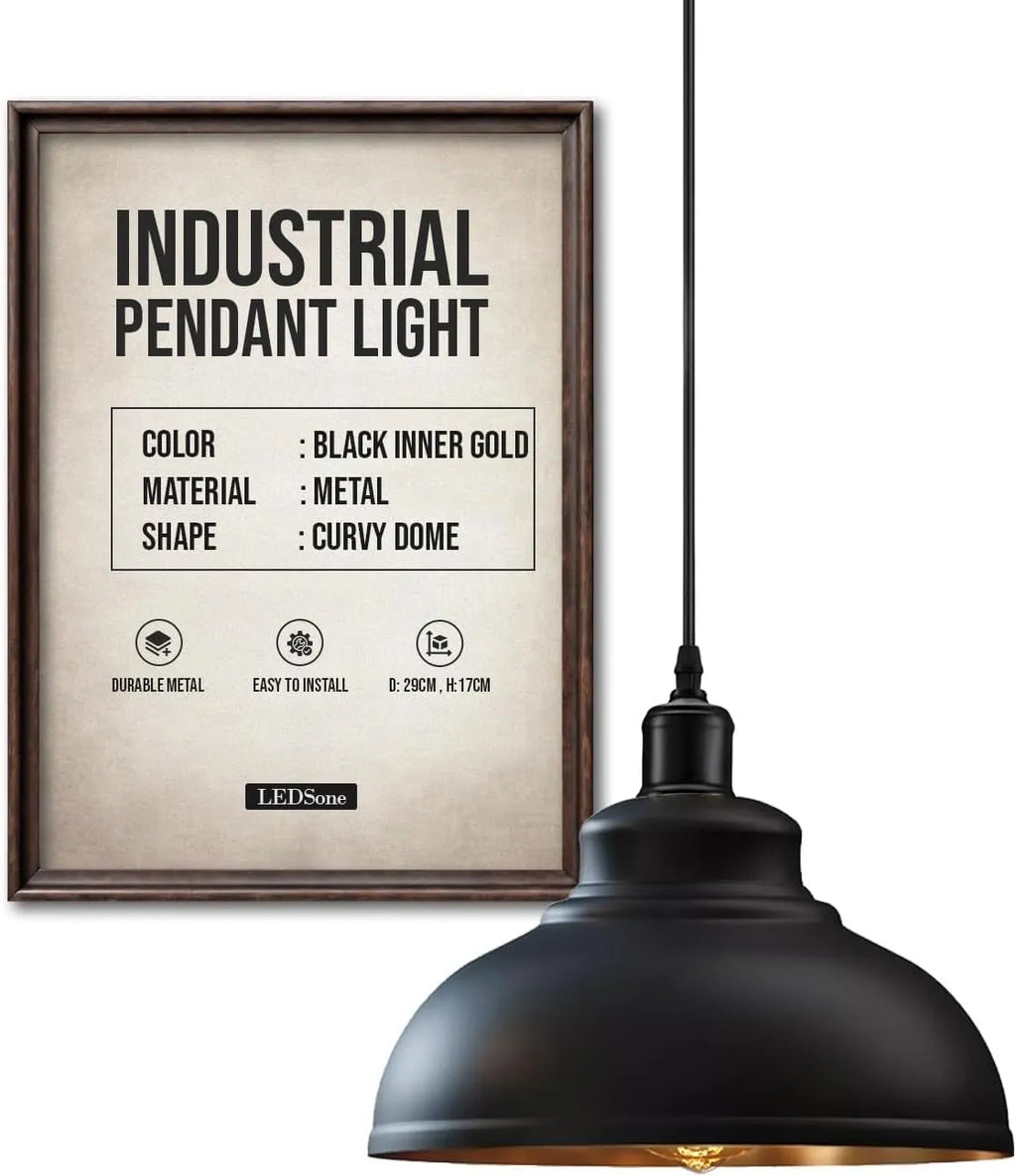 Height Adjustable Metal Pendant Light ~6151