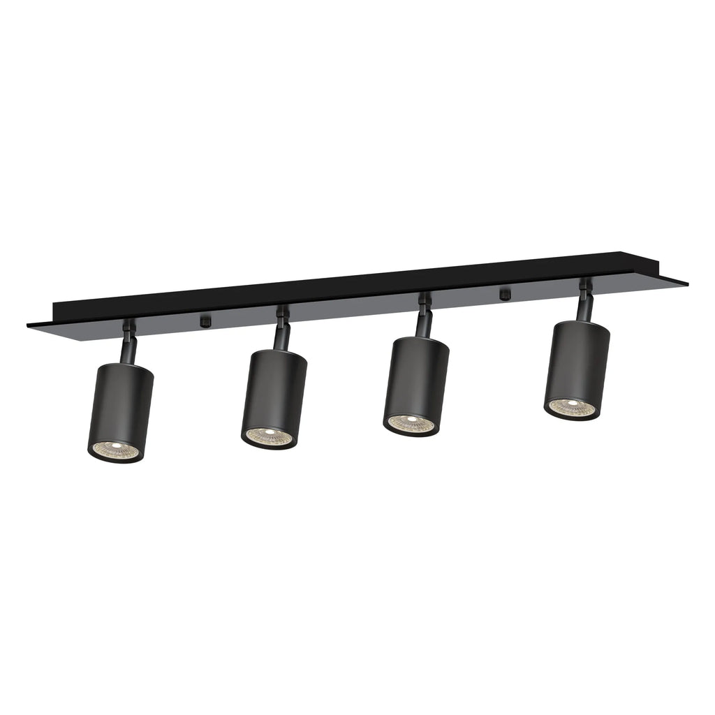 LEDSone Modern Black Adjustable GU10 Rectangular Ceiling Light Fixture 2-5 Lights