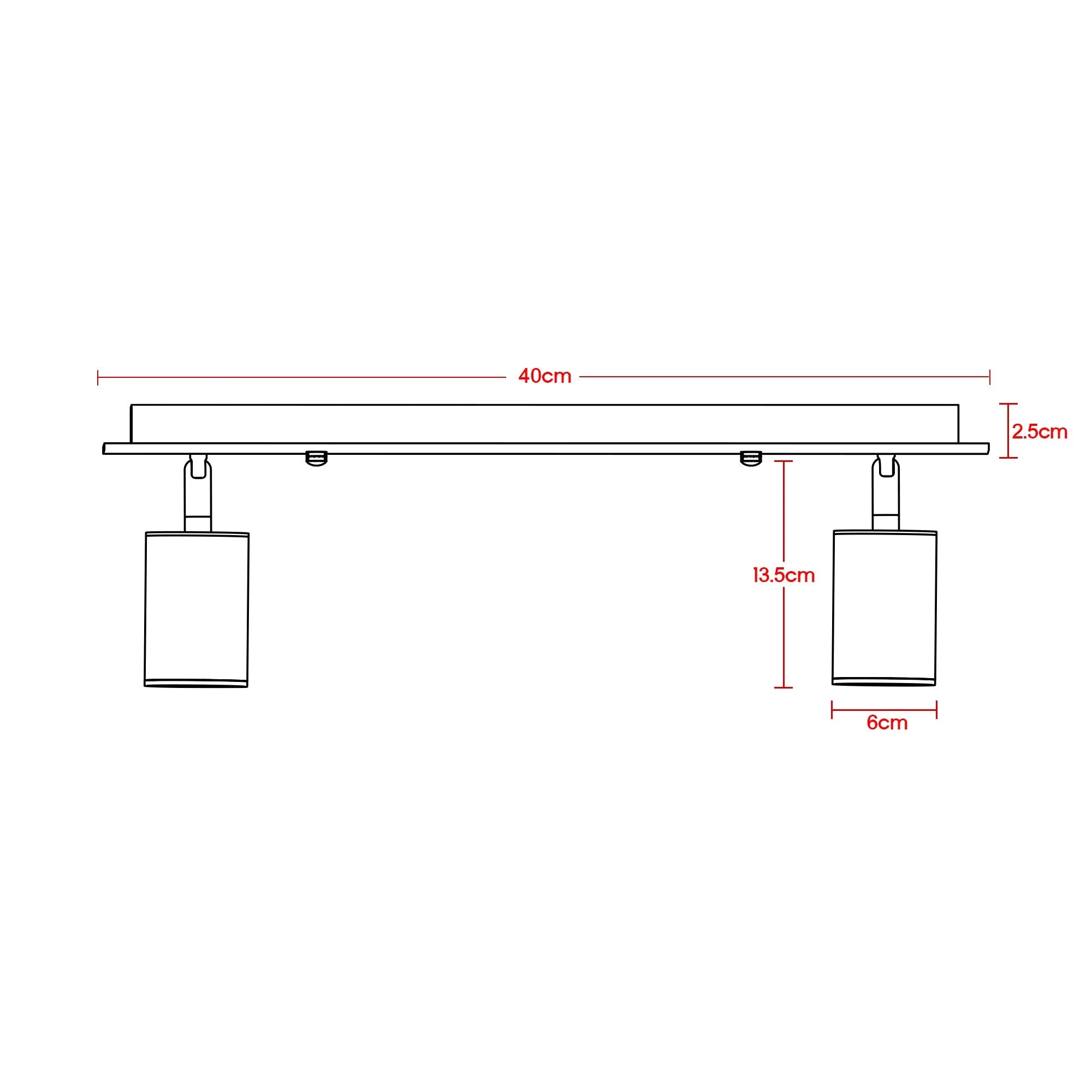 Moderne plafondlamp 2,3,4,5 lichts verstelbaar rechthoekig ~6067