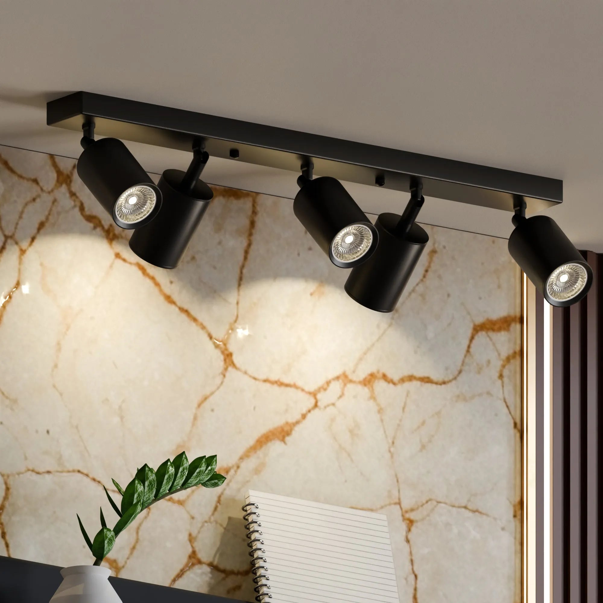 Moderne plafondlamp 2,3,4,5 lichts verstelbaar rechthoekig ~6067