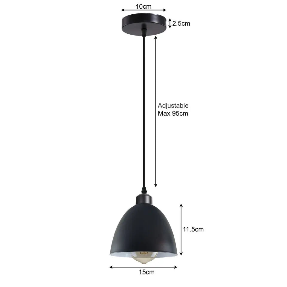 E27 Metal Hanging Lamp 1m Height Adjustable ~6169